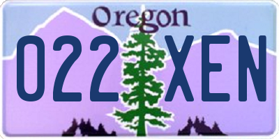 OR license plate 022XEN
