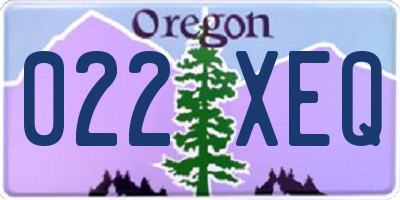 OR license plate 022XEQ
