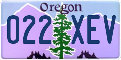 OR license plate 022XEV