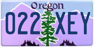 OR license plate 022XEY