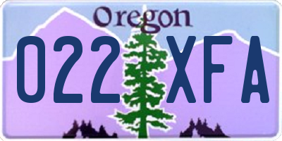 OR license plate 022XFA