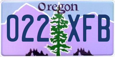 OR license plate 022XFB