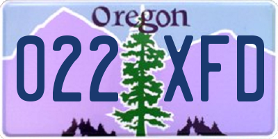 OR license plate 022XFD