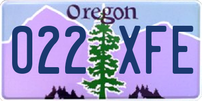 OR license plate 022XFE