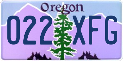 OR license plate 022XFG