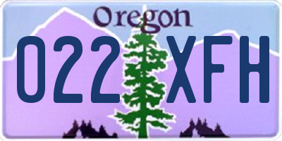 OR license plate 022XFH