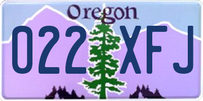 OR license plate 022XFJ