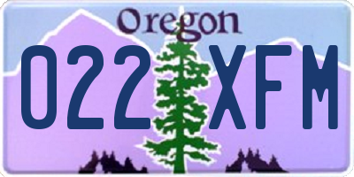 OR license plate 022XFM