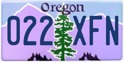OR license plate 022XFN