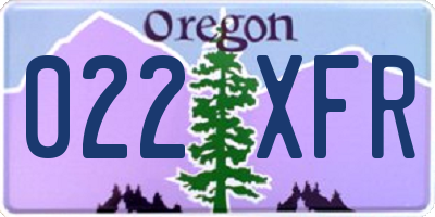 OR license plate 022XFR