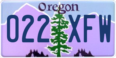 OR license plate 022XFW