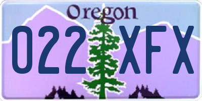 OR license plate 022XFX