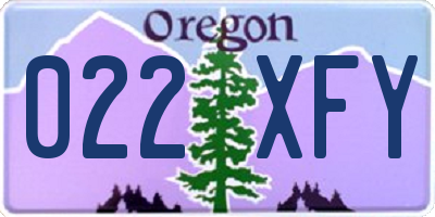 OR license plate 022XFY