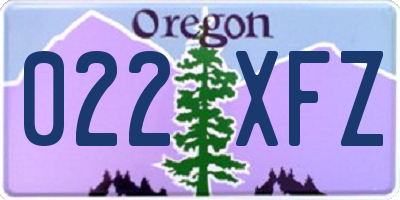 OR license plate 022XFZ