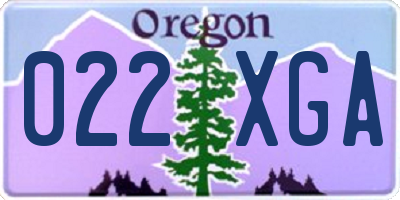 OR license plate 022XGA
