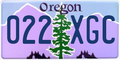OR license plate 022XGC