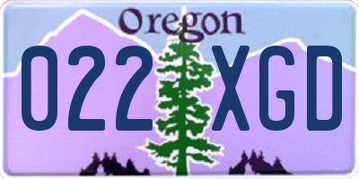 OR license plate 022XGD
