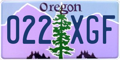 OR license plate 022XGF