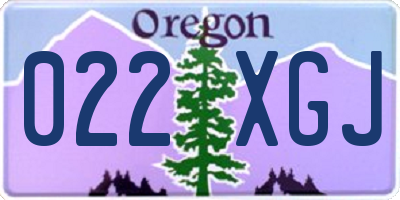 OR license plate 022XGJ