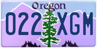 OR license plate 022XGM