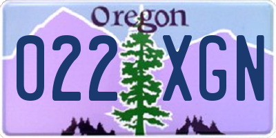 OR license plate 022XGN
