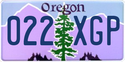OR license plate 022XGP