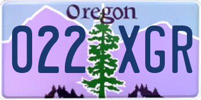 OR license plate 022XGR