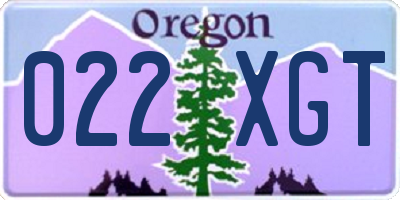 OR license plate 022XGT