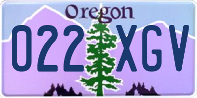 OR license plate 022XGV