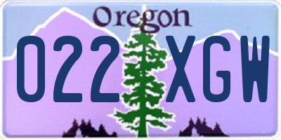 OR license plate 022XGW