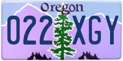 OR license plate 022XGY