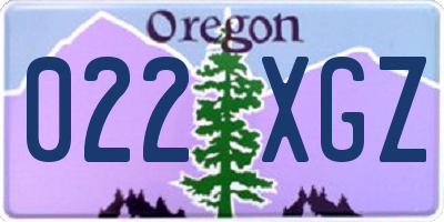 OR license plate 022XGZ