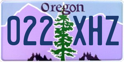 OR license plate 022XHZ