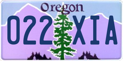OR license plate 022XIA