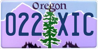OR license plate 022XIC