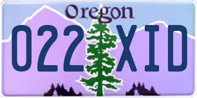OR license plate 022XID