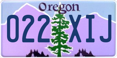 OR license plate 022XIJ