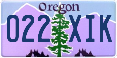 OR license plate 022XIK