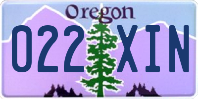 OR license plate 022XIN