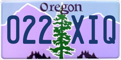 OR license plate 022XIQ