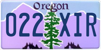 OR license plate 022XIR