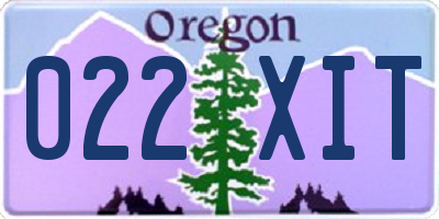 OR license plate 022XIT