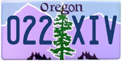 OR license plate 022XIV
