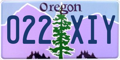 OR license plate 022XIY