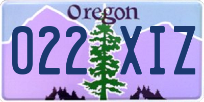 OR license plate 022XIZ