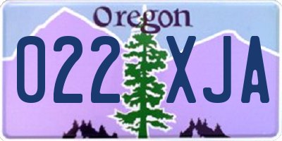 OR license plate 022XJA