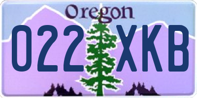 OR license plate 022XKB
