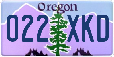 OR license plate 022XKD