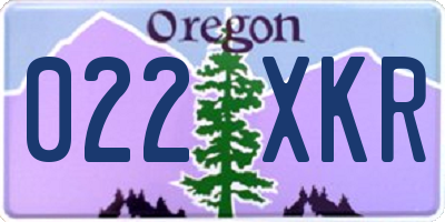 OR license plate 022XKR