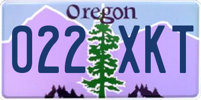 OR license plate 022XKT